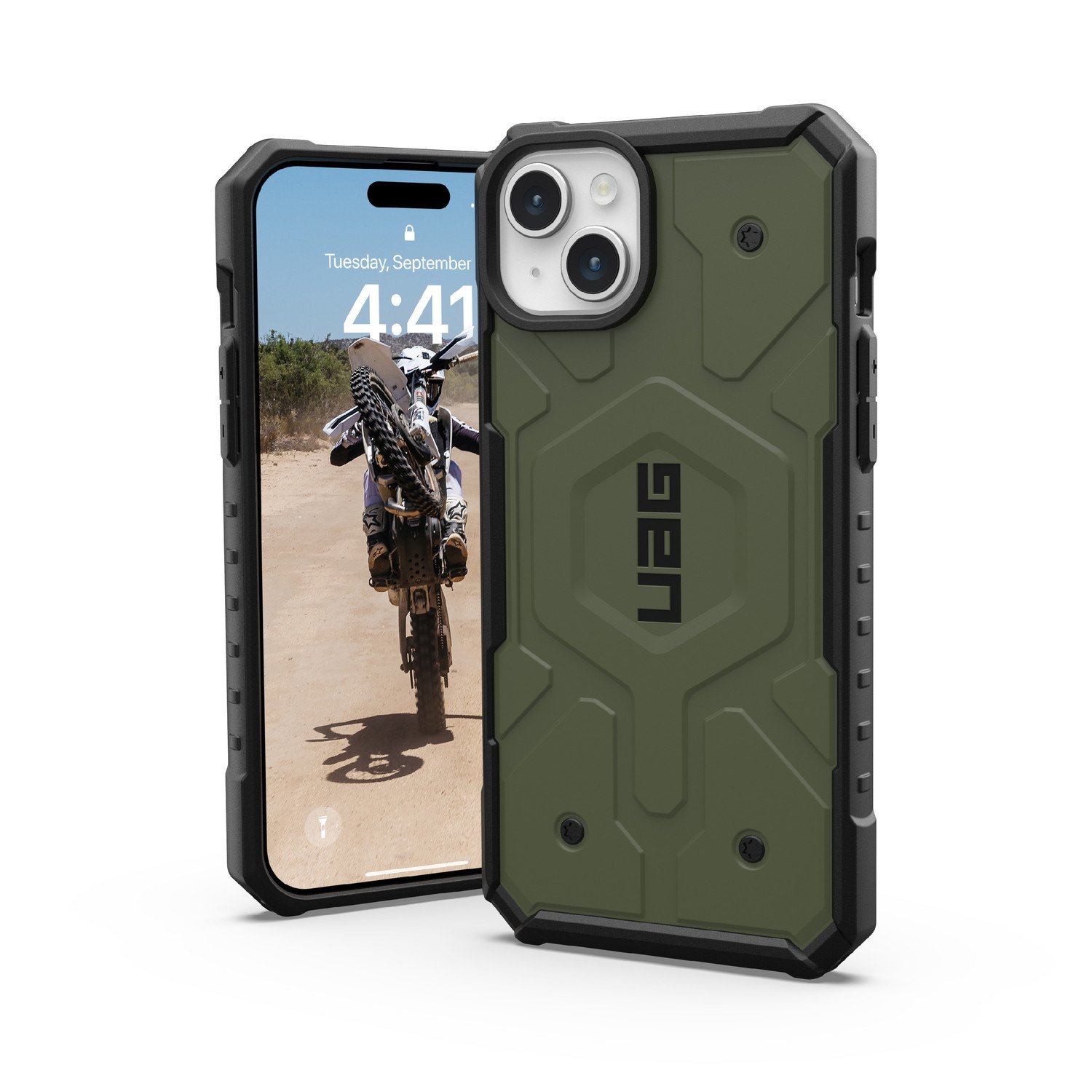 Urban Armor Gear Ochranný kryt na iPhone 15 PLUS - UAG, Pathfinder MagSafe Olive Drap