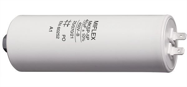 40uF/450V motorový kondenzátor MKSP-5P - fastony, 45x119mm