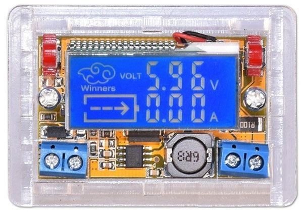 Napájecí modul, step-down měnič 5-22V/0-18V 2A, LCD displej