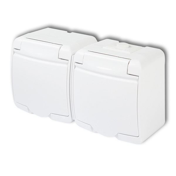 Dvojzásuvka 250V/16A IP54, bílá, Karlik