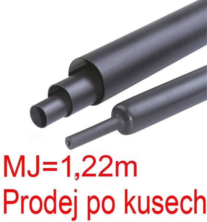 Smršťovací bužírka s lepidlem 50/17mm černá, balení 1,22m