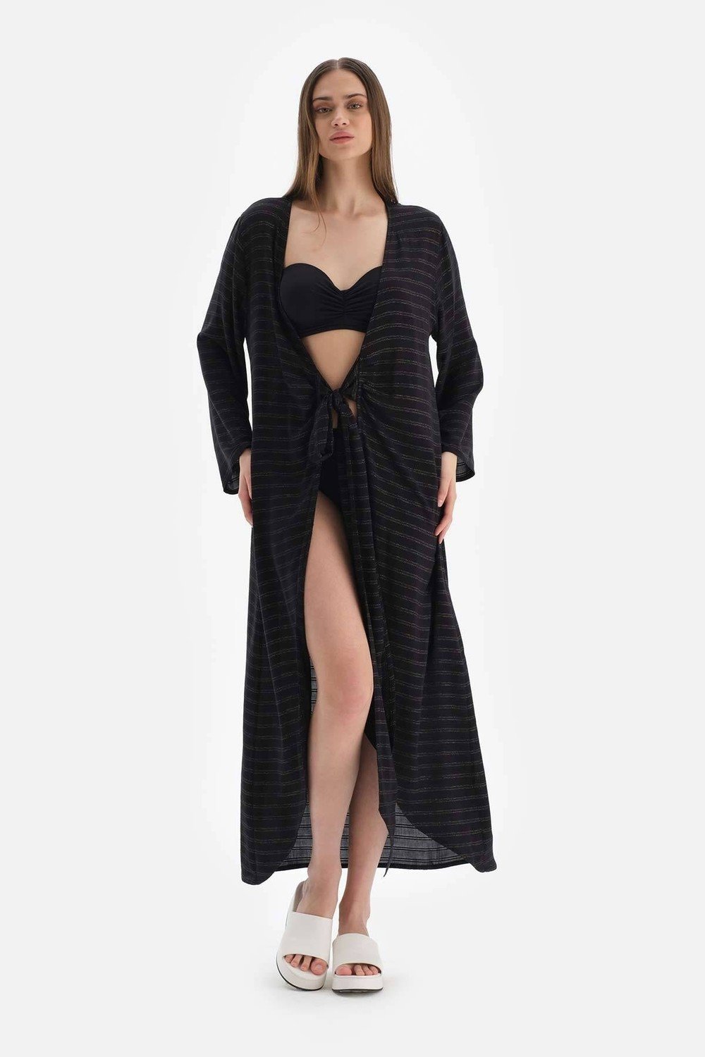 Dagi Black Long Kimono