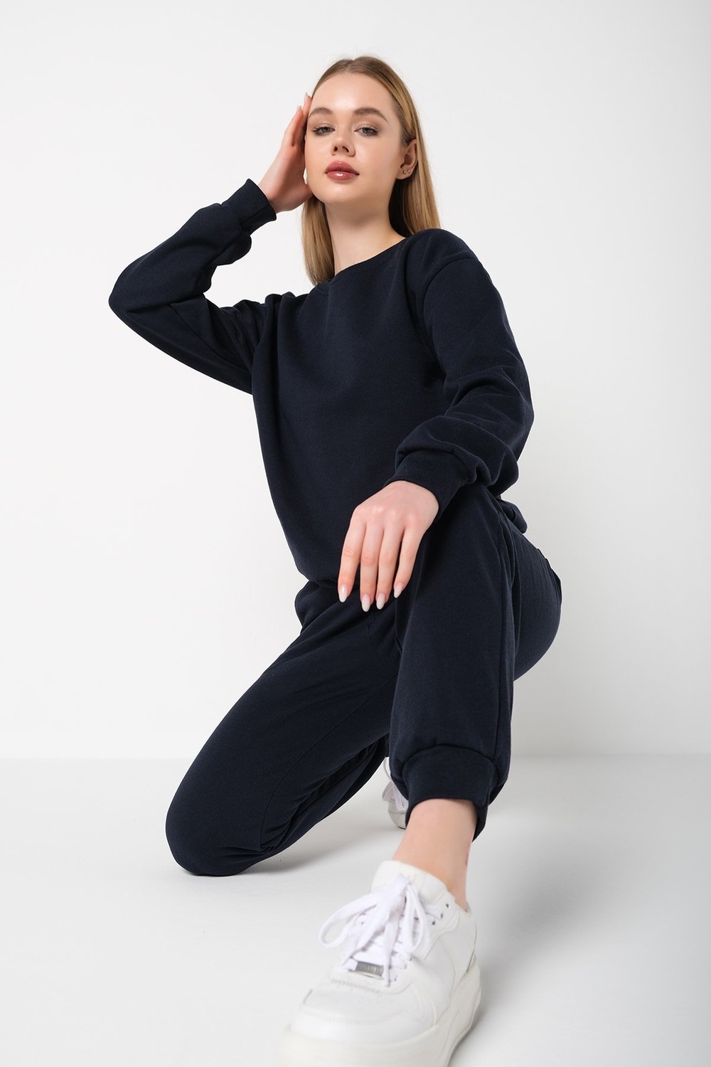 K&H TWENTY-ONE Women's Navy Blue Cotton Pajamas Set