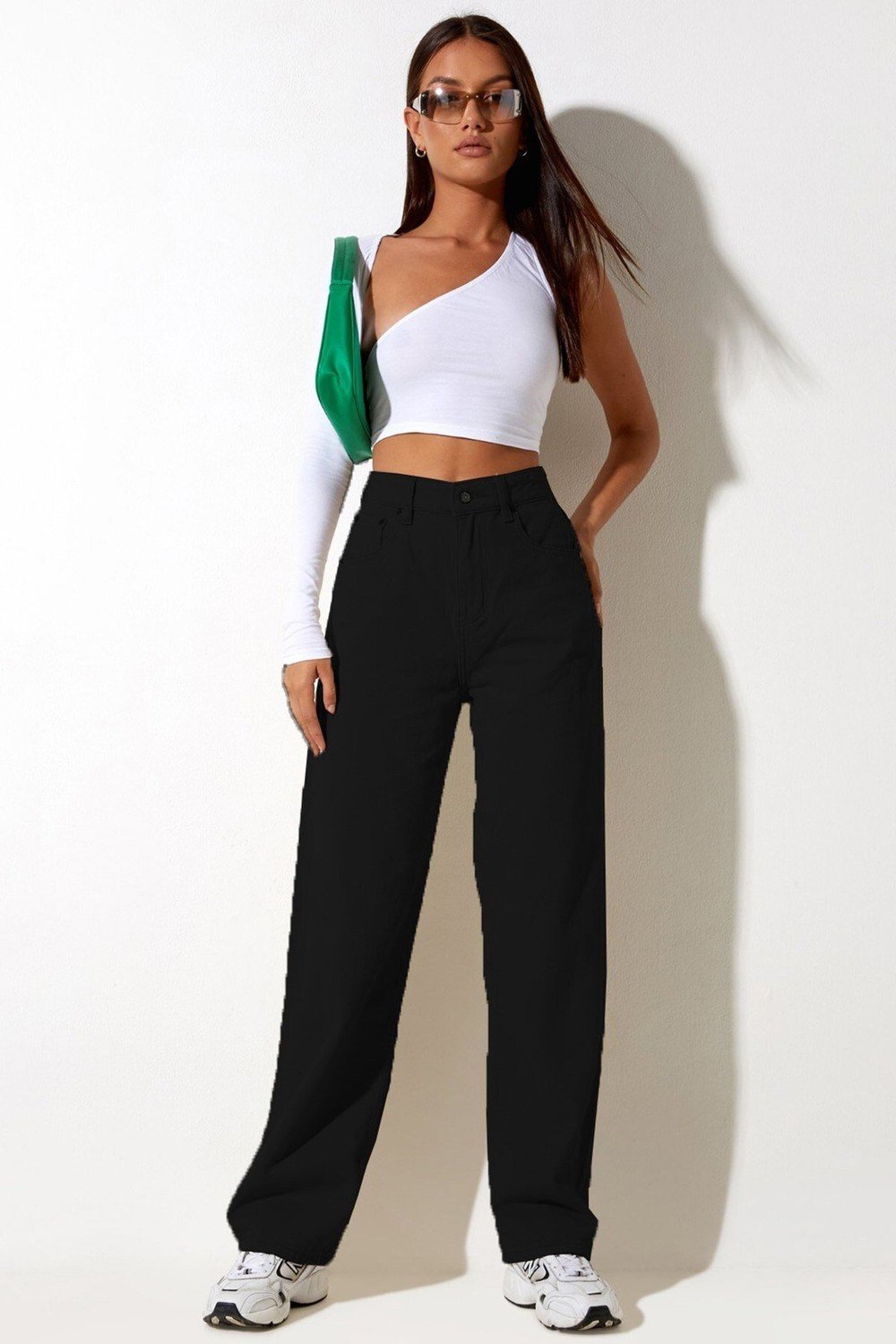 Madmext Mad Girls Black Palazzo Jeans