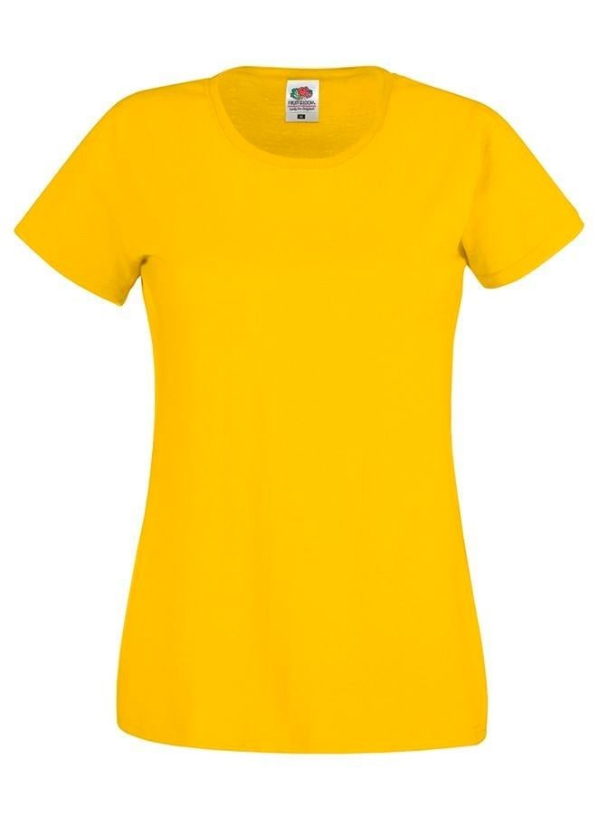 Yellow Women's T-shirt Lady fit Original Fruit of the Loom