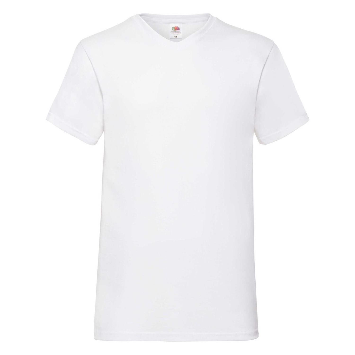 White Men's T-Shirt Valueweight V-Neck Fruit of the Loom