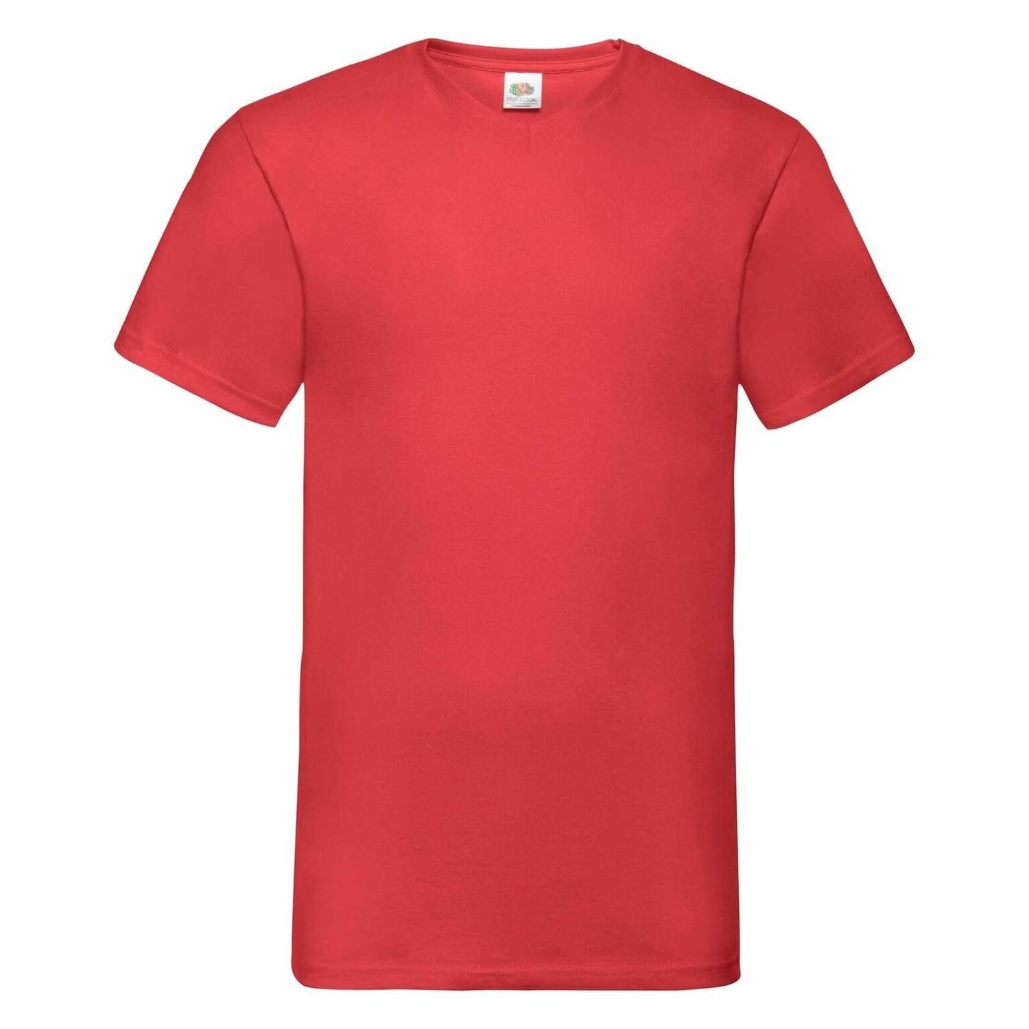 Men's Red T-shirt Valueweight V-Neck Fruit of the Loom