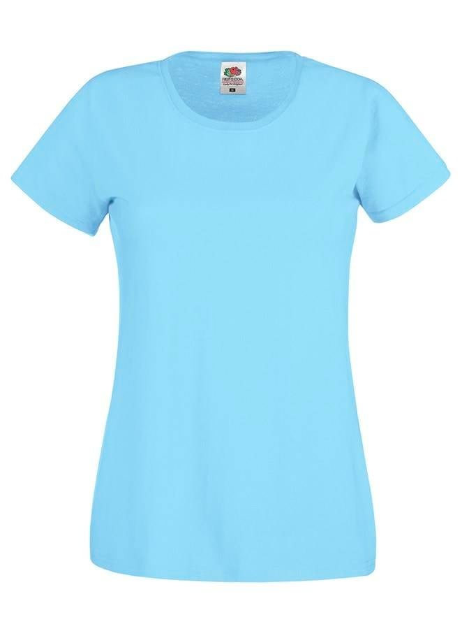 Blue Women's T-shirt Lady fit Original Fruit of the Loom