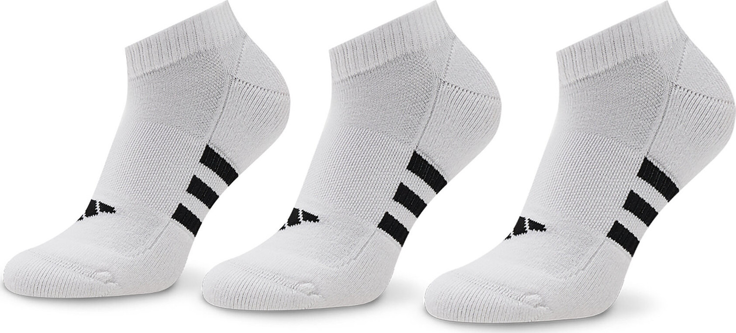 Sada 3 párů nízkých ponožek unisex adidas Prf Cush Low 3P HT3449 White/White/White