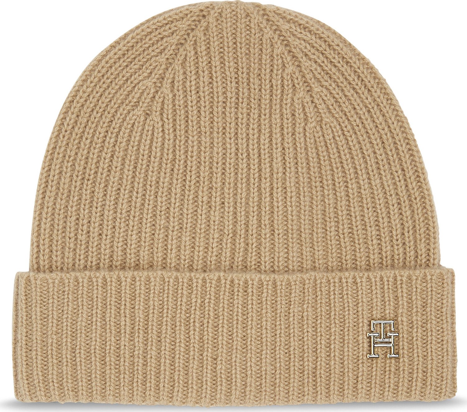 Čepice Tommy Hilfiger Cashmere Chic Beanie AW0AW15321 Classic Khaki RBL