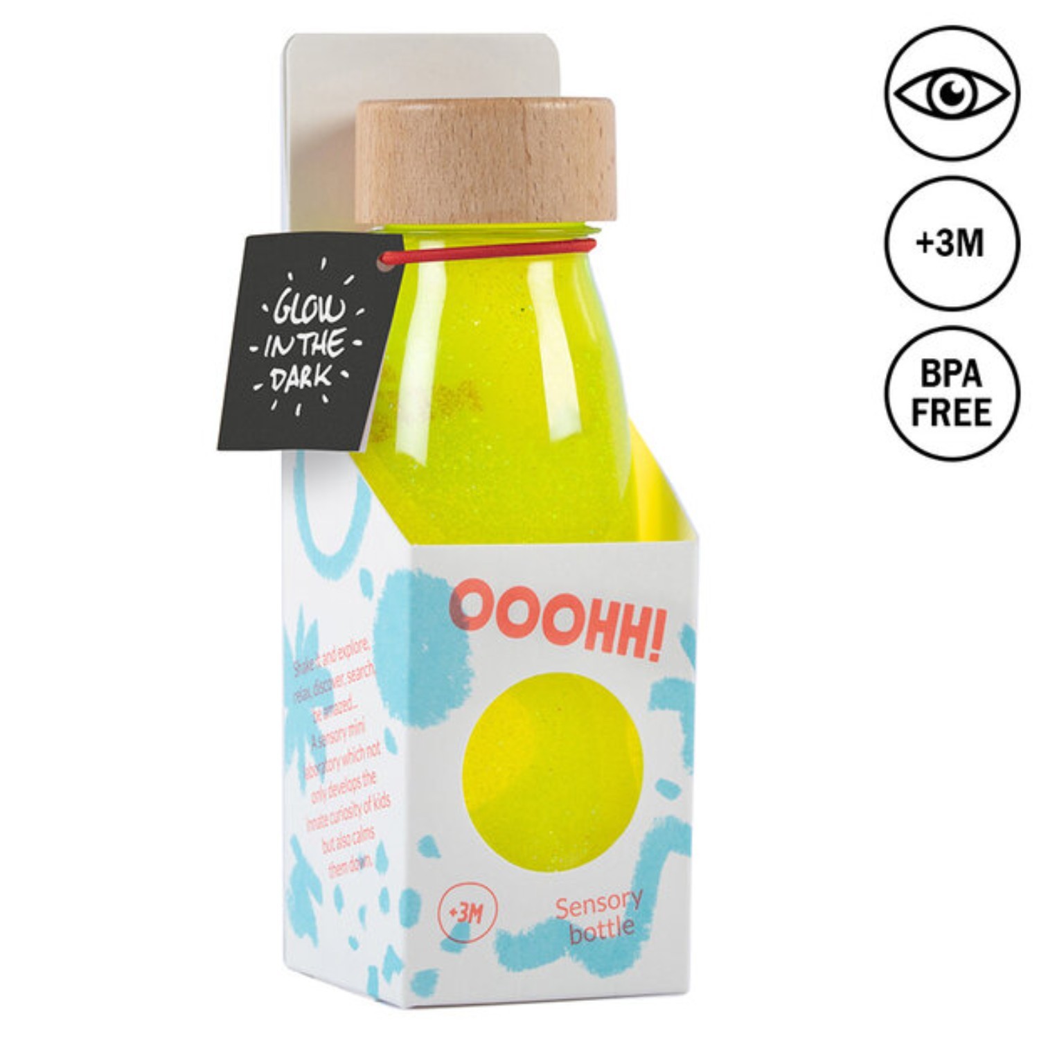 Petit Boum Plovoucí lahev VE TMĚ SVÍTÍCÍ ŽLUTÁ (Flúo Yellow) 250 ml
