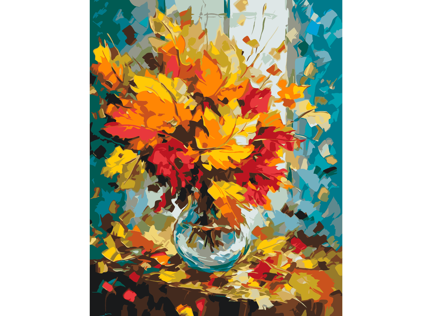 MALUJEŠ Malování podle čísel - PODZIMNÍ NÁLADA Rozměr: 30x40 cm, Rámování: vypnuté plátno na rám