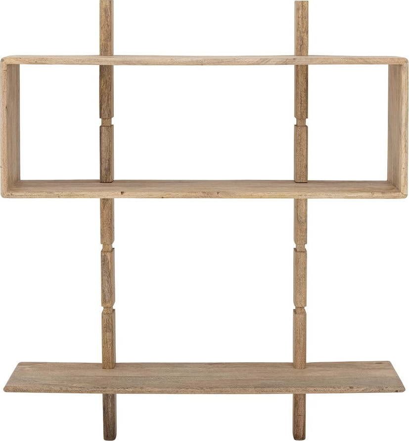 Nástěnná knihovna z mangového dřeva v přírodní barvě 96,5x110,5 cm Millian – Bloomingville