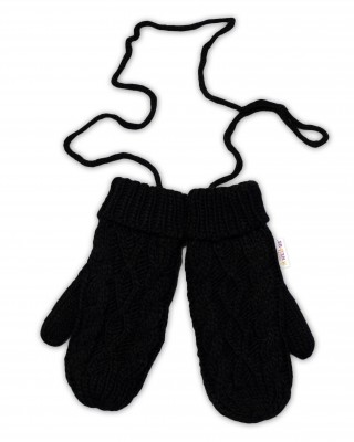 Dámské pletené palčáky s fleecovou podšívkou Baby Nellys, černé, vel. 23