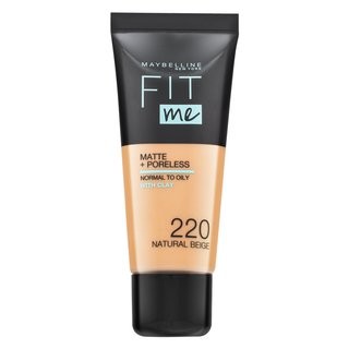 Maybelline Fit Me! Foundation Matte + Poreless 220 Natural Beige tekutý make-up s matujícím účinkem 30 ml