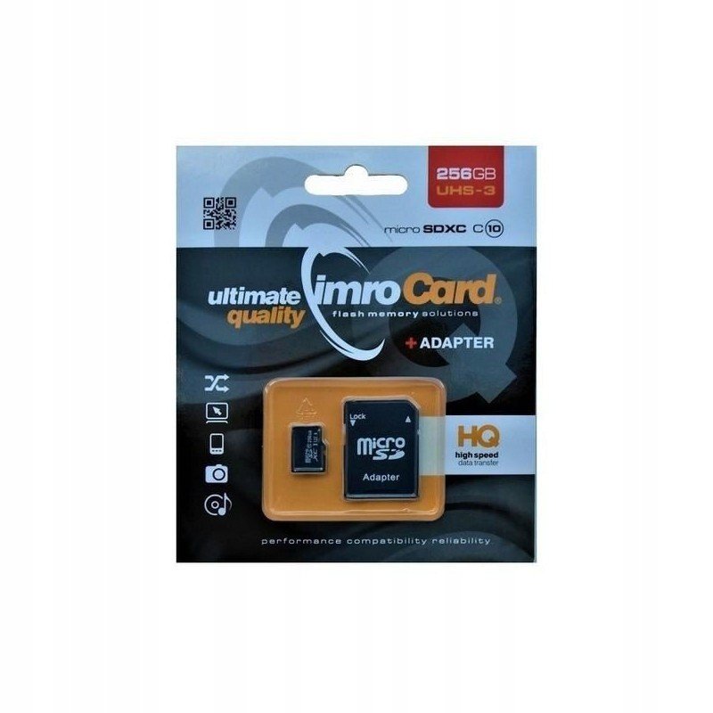 Paměťová karta MicroSDXC 256GB Imro UHS-3 adaptér