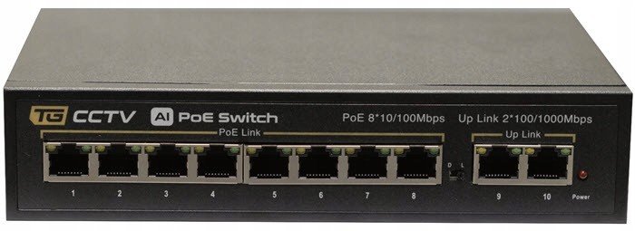 Switch PoE 8x PoE 10/100 2x Uplink 100/1000 96W