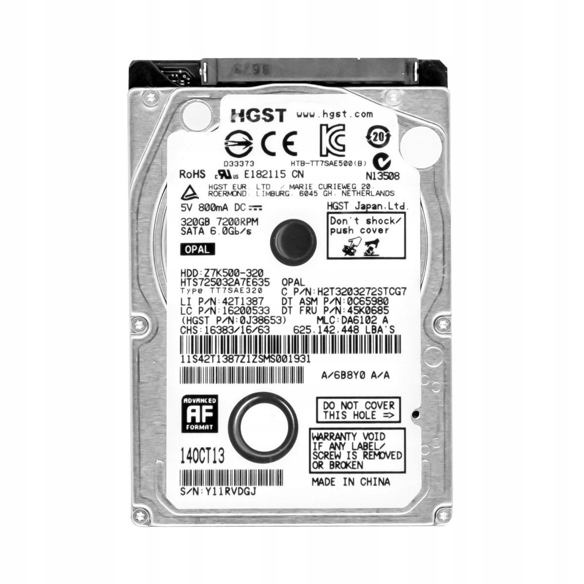 Hgst 320GB 7.2k 32MB Sata III 2.5' HTS725032A7E635