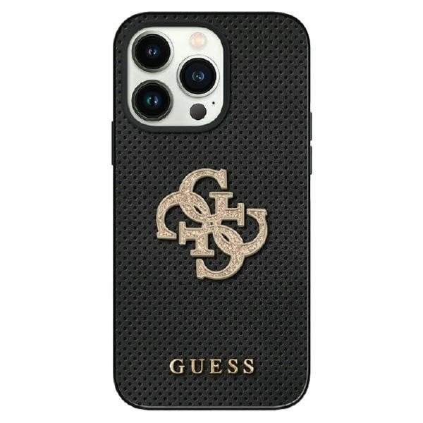 Originální pouzdro Guess Leather Perforated 4G Glitte