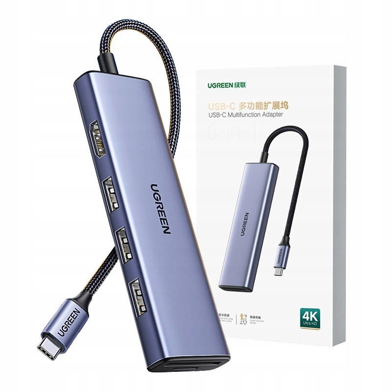 Hub Ugreen CM511 adaptér Usb-c na Hdmi, 3x Usb-a 3