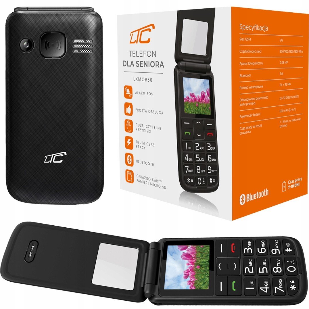 Telefon Pro Seniory Hlasité Velké Klávesy Klapka