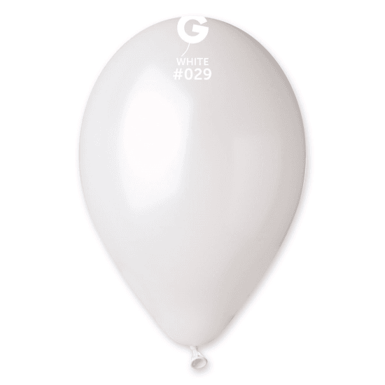 Gemar Balónky nafukovací - Metal - bílé - 10 ks - PGM90-29