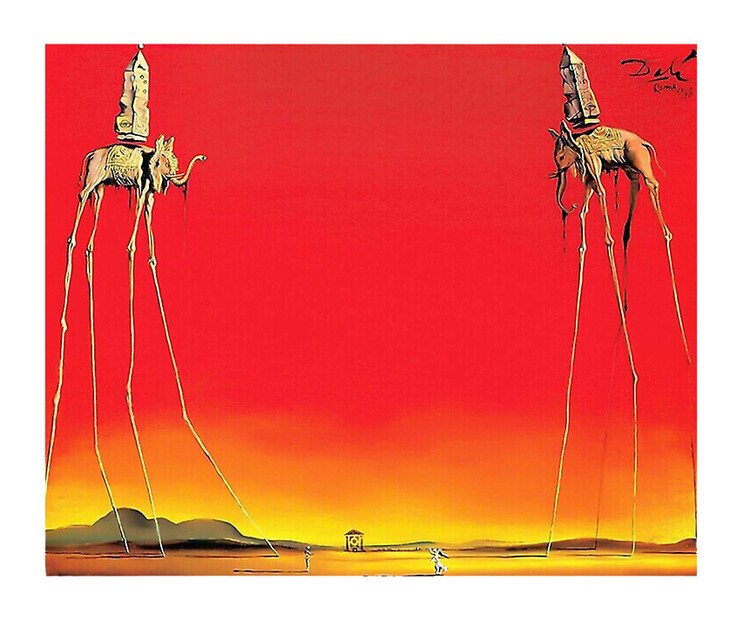 MIGNECO&SMITH Umělecký tisk Les Elephants, Salvador Dalí, (70 x 50 cm)