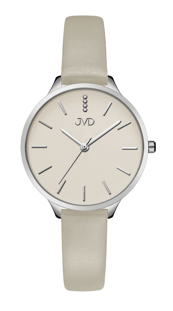 Dámské módní designové hodinky JVD JZ201.11 s řemínkem z pravé kůže