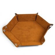 Foam Brain Games Velvet Leatherette Hex Dice Tray (Camel)