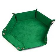 Foam Brain Games Velvet Leatherette Hex Dice Tray (Emerald)
