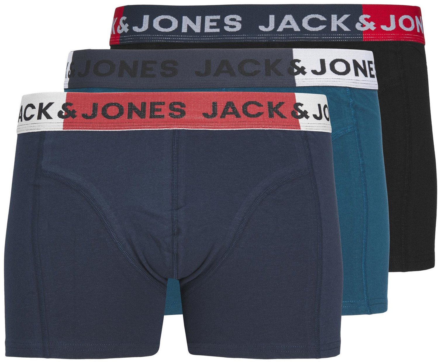 Jack&Jones PLUS 3 PACK - pánské boxerky JACCOLOR 12243751 Black 3XL