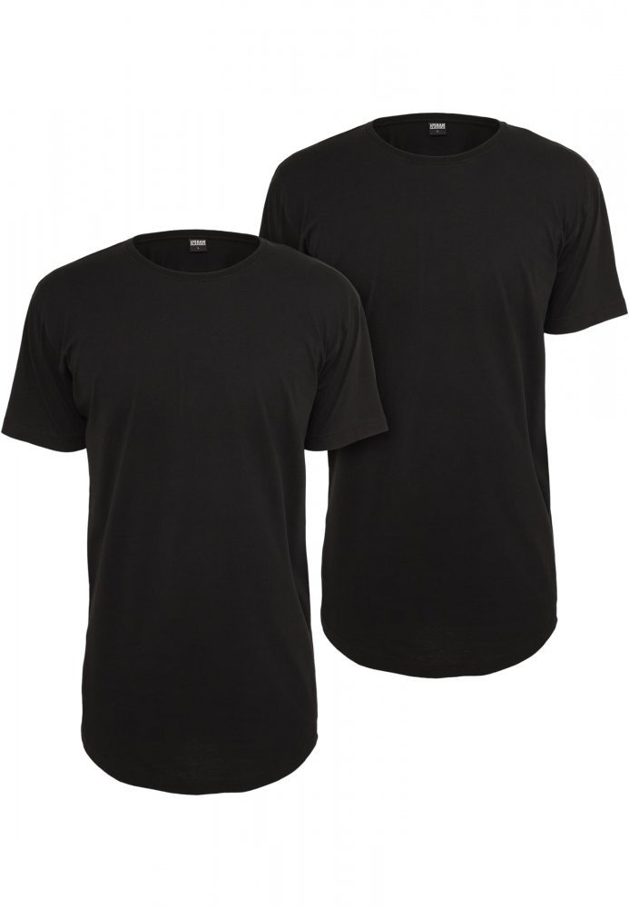 Shaped Long Tee 2-Pack - blk/blk 2XL