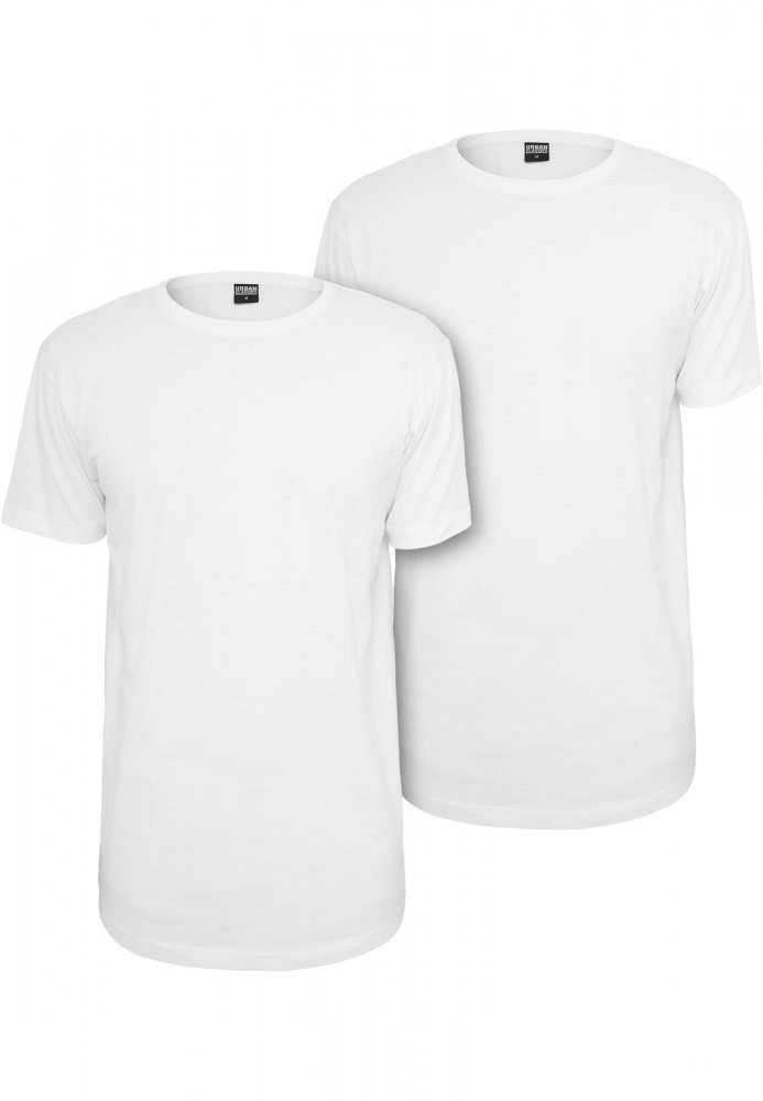 Shaped Long Tee 2-Pack - wht/wht 2XL