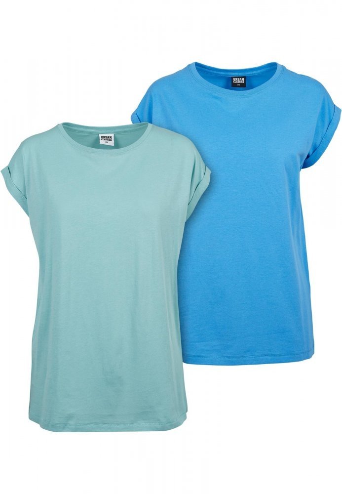 Ladies Extended Shoulder Tee 2-Pack - bluemint/horizonblue S