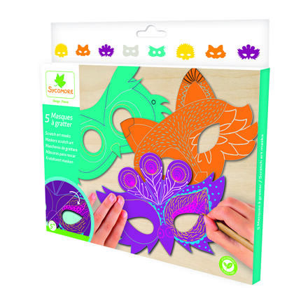 D'arpeje POCKETS škrabací obrázky Masky