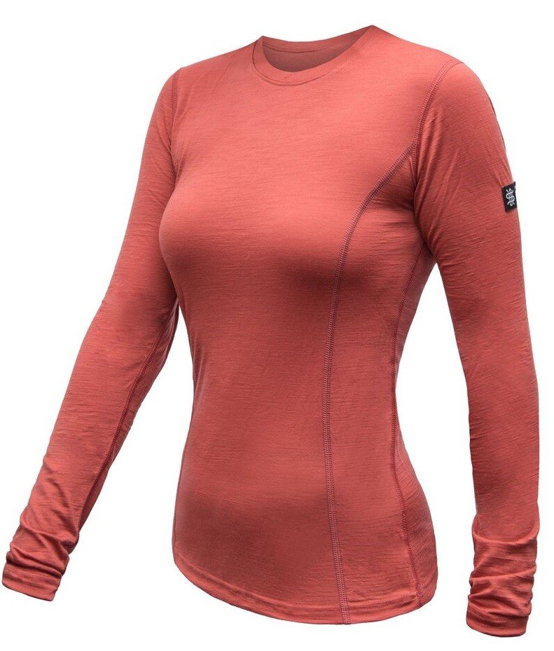 SENSOR MERINO ACTIVE dámské triko dl.rukáv terracotta Velikost: XL