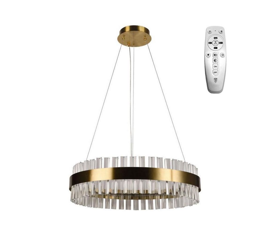 LED Stmívatelný křišťálový lustr na lanku LED/40W/230V + dálkové ovládání