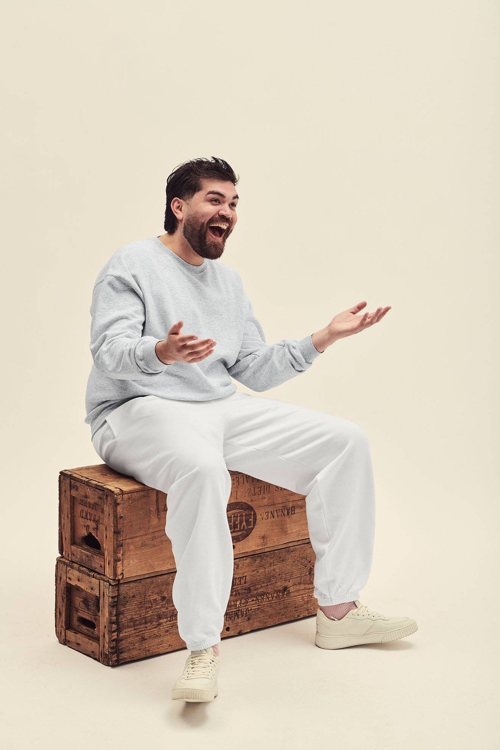 Light grey men's sweatshirt Set-in Sweat Fruit of the Loom