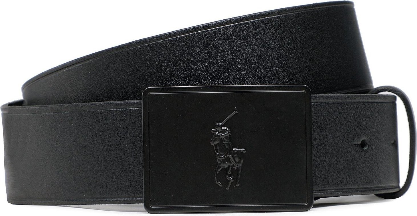Pánský pásek Polo Ralph Lauren 36mm Pp Plaque Belt 405691693005 Black/Matte Black
