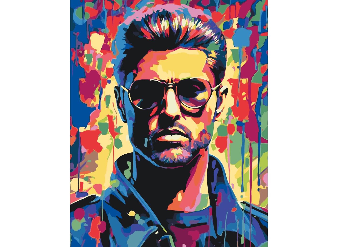 MALUJEŠ Malování podle čísel - GEORGE MICHAEL Rozměr: 30x40 cm, Rámování: vypnuté plátno na rám