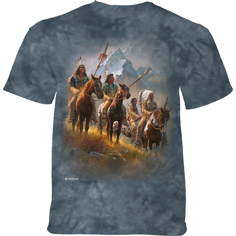 Pánské batikované triko The Mountain - Indiánský kmen - modré Velikost: S