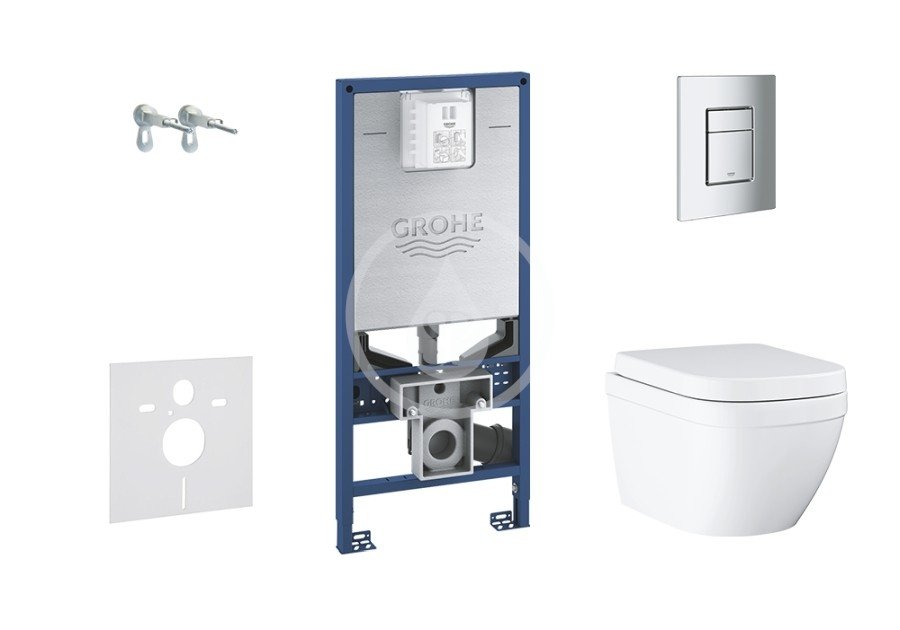 Grohe 39603SET-KX - Set předstěnové instalace, klozetu a sedátka, tlačítka Skate Cosmopolitan S, Rimless, softclose