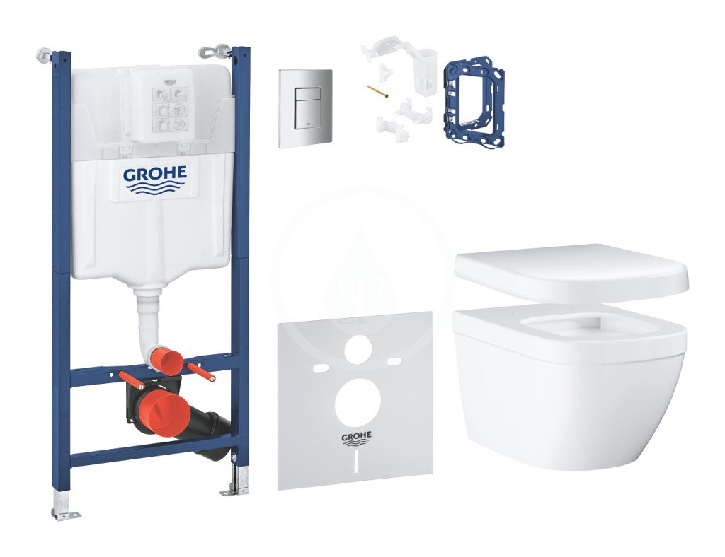 Grohe 39889000 - Set předstěnové instalace, klozetu Euro Ceramic a sedátka softclose, tlačítko Skate Cosmopolitan, chrom