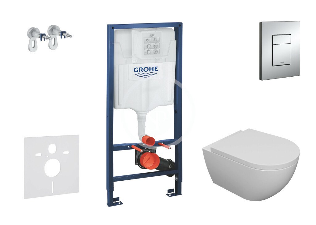 Grohe SANI11BA1100 - Set předstěnové instalace, klozetu Oudee a sedátka softclose, tlačítko Skate Cosmopolitan, chrom