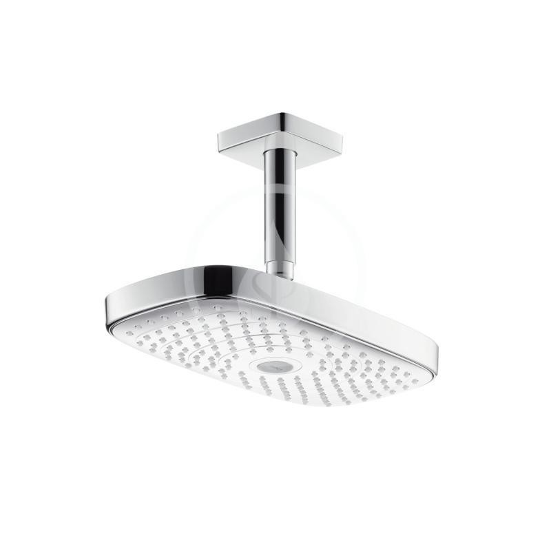 Hansgrohe 26608400 - Hlavová sprcha 300 2jet s přívodem od stropu 100 mm, EcoSmart, bílá/chrom