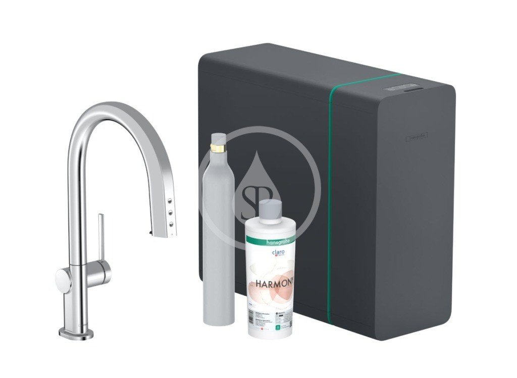 Hansgrohe 76806000 - Dřezová baterie s výsuvnou koncovkou, SodaSystem, sBox, chrom