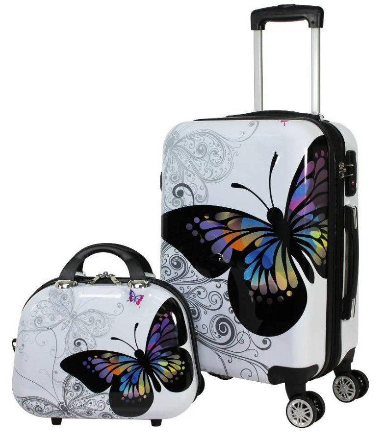 bHome Dívčí cestovní kufr Motýlci 2v1 45l KFBH1309