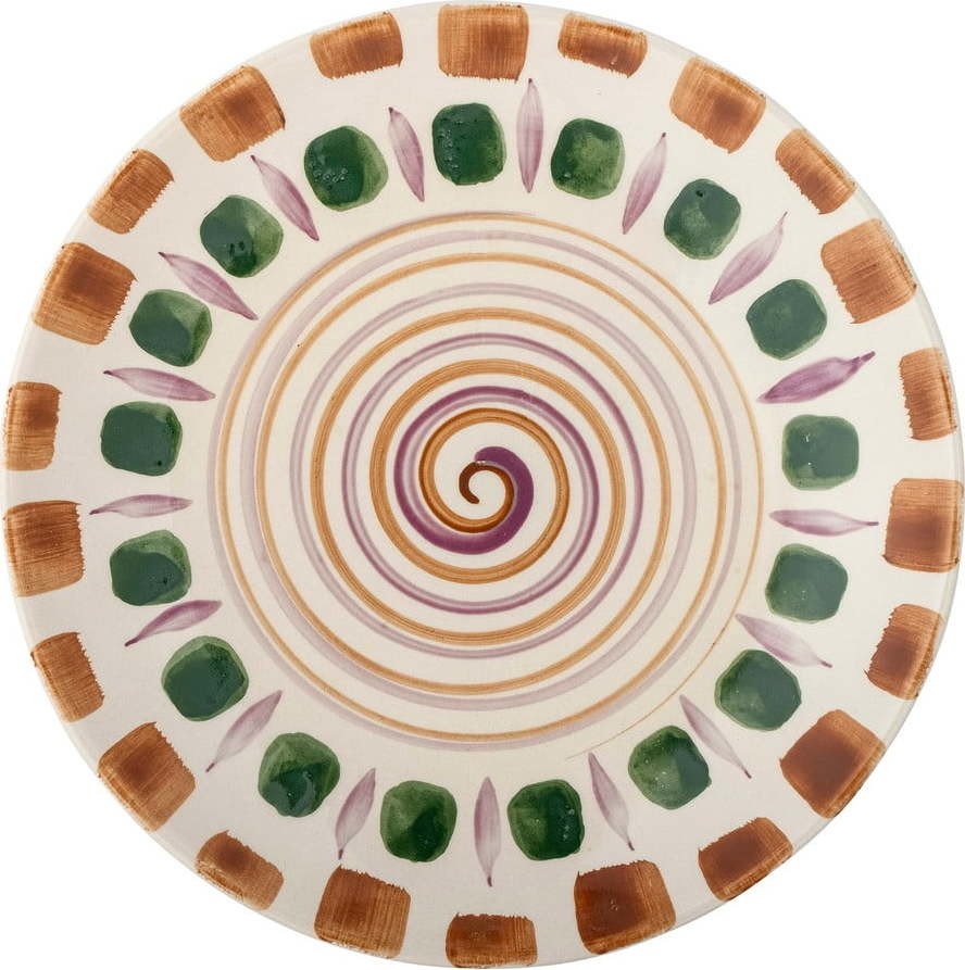 Zeleno-hnědý talíř z kameniny ø 27 cm Shama – Bloomingville