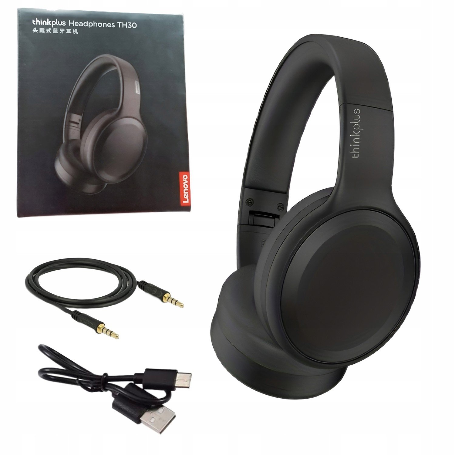 Lenovo TH30 Bezdrátová Sluchátka Přes Uši Černá