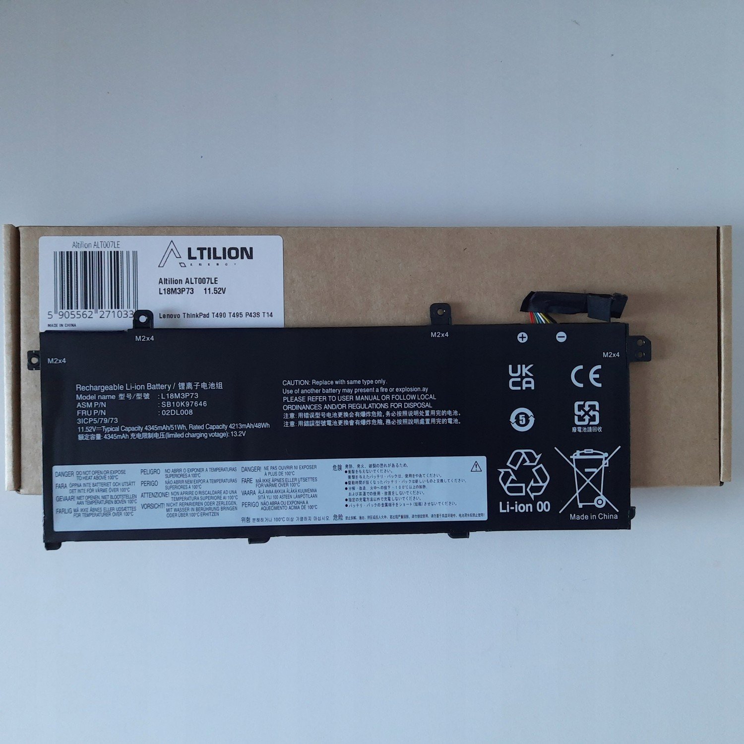 Baterie L18M3P73 pro Lenovo ThinkPad T490 T495 P43s T14 P14s